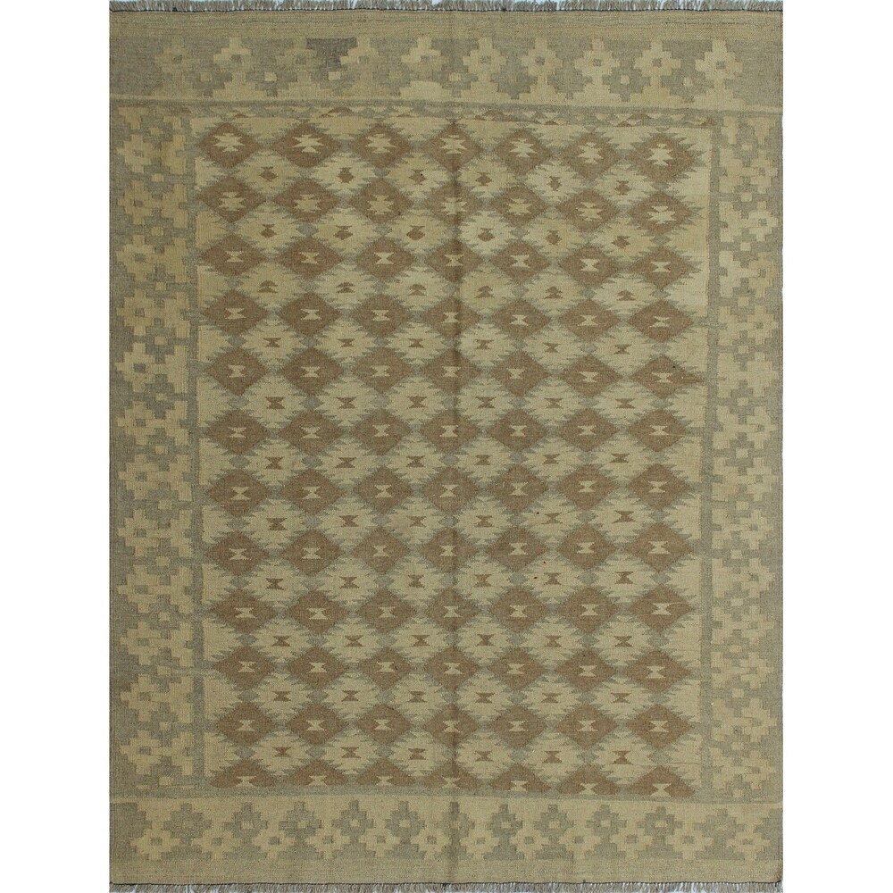 Noori Rug Hand-Woven Sangat Kilim Nabi Blue/Rust Rug 4'10 x 6'3 Noori Rug Hand-Woven Sangat Kilim Nabi Blue/Rust Rug 4'10 x 6'3